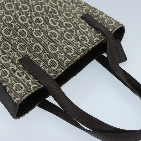 CELINE C Macadam Canvas Hand Bag Brown Gold - Picture 6 of 15